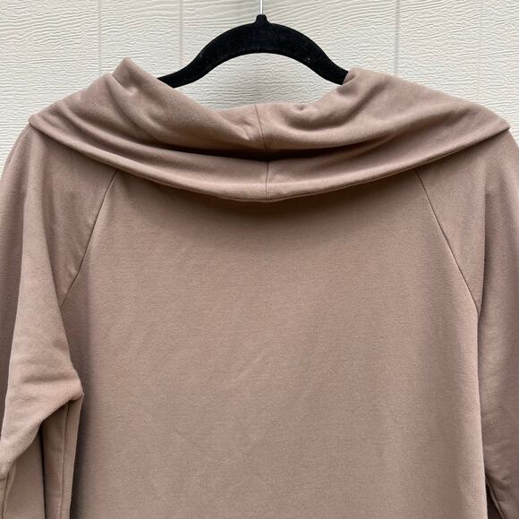 Soft Surroundings Cowl Neck Tan Brown Pullover Tunic Sweatshirt Size Medium - Picture 6 of 8
